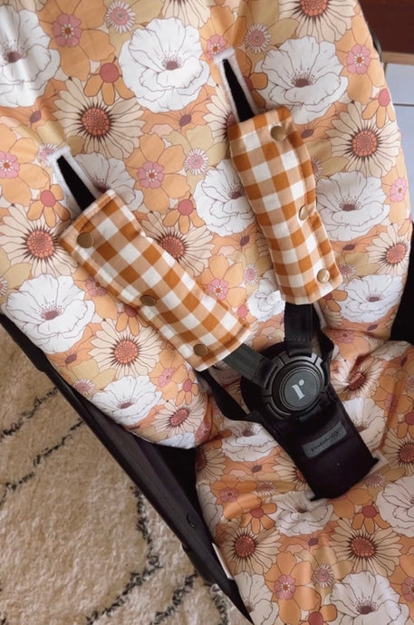 Farrah with Rust Gingham - Made to fit or Universal pram liner