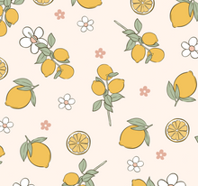 Load image into Gallery viewer, Lemon Blossom with Sage Linen - Custom Order - Made to fit or Universal Pram Liner
